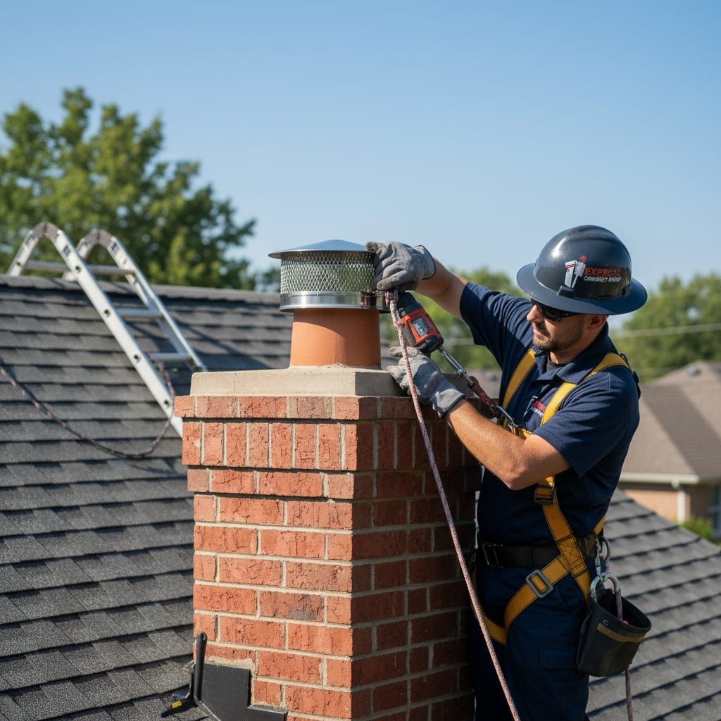 Houston Chimney Cap Installation